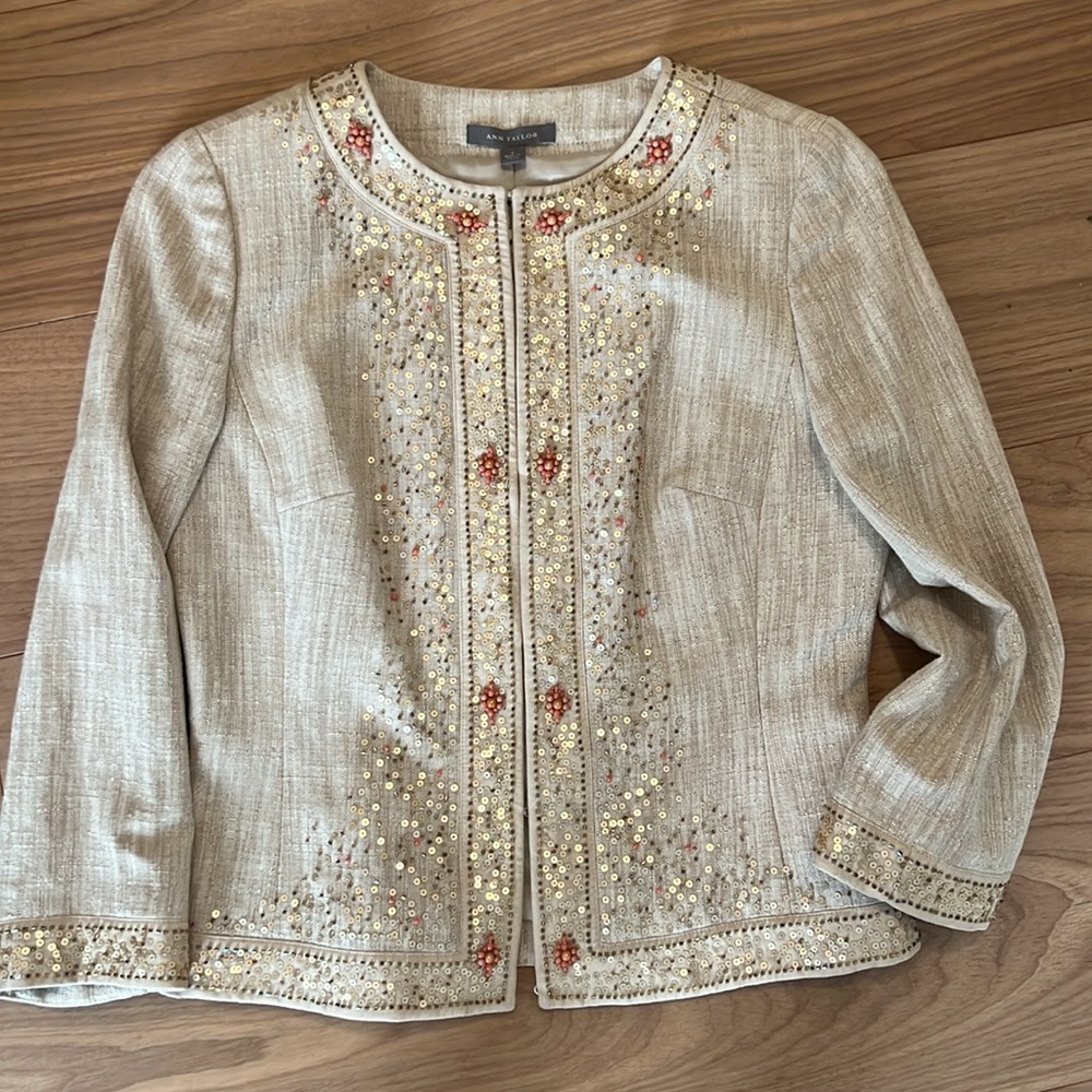 Ann Taylor jacket beads & sequins NWT!